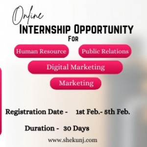 Join SheKunj's  online internship in HR, Marketing, PR, Digital Marketing