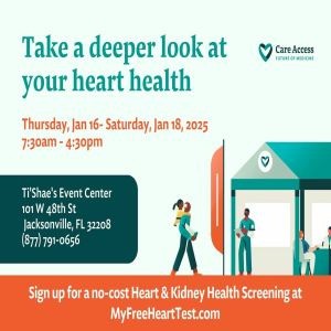 Free Heart and Kidney Screening - Jacksonville, January 2025