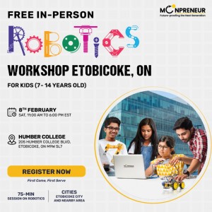 In-person Free Robotics Workshop in Etobicoke, ON by Moonpreneur
