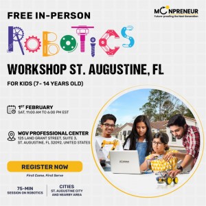 In-person Free Robotics Workshop in Augustine, FL by Moonpreneur