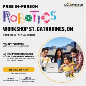 In-person Free Robotics Workshop in St.Catharines, ON by Moonpreneur