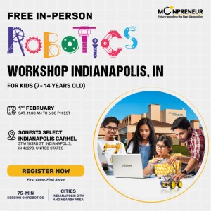 In-person Free Robotics Workshop in Indianapolis, IN by Moonpreneur
