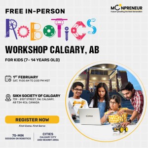 In-person Free Robotics Workshop in Calgary, AB by Moonpreneur