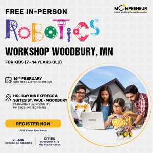  In-person Free Robotics Workshop in Woodbury, MN by Moonpreneur