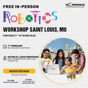 In-person Free Robotics Workshop in Saint Louis, MO by Moonpreneur