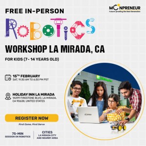  In-person Free Robotics Workshop in La Mirada, CA by Moonpreneur