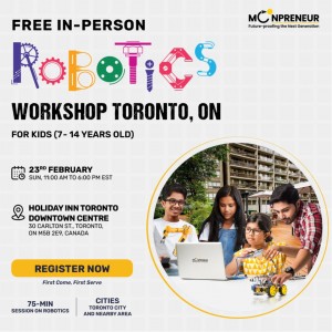 In-person Free Robotics Workshop in Toronto, ON by Moonpreneur