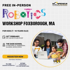  In-person Free Robotics Workshop in Foxborough, MA by Moonpreneur