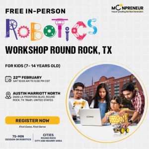  In-person Free Robotics Workshop in Round Rock, TX by Moonpreneur