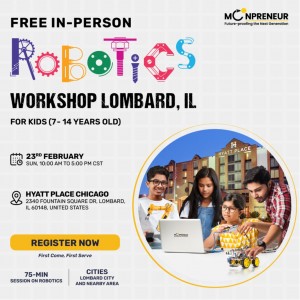 In-person Free Robotics Workshop in Lombard, IL by Moonpreneur