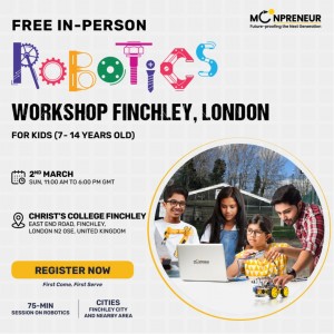 In-person Free Robotics Workshop in Finchley, London by Moonpreneur