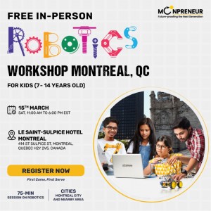 In-person Free Robotics Workshop in Montreal, QC by Moonpreneur