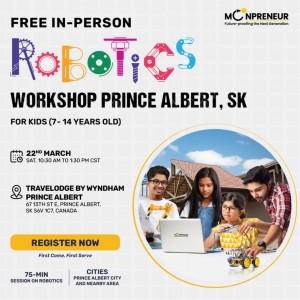 In-person Free Robotics Workshop in Prince Albert, SK  by Moonpreneur
