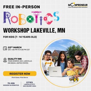 In-person Free Robotics Workshop in Lakeville, MN  by Moonpreneur