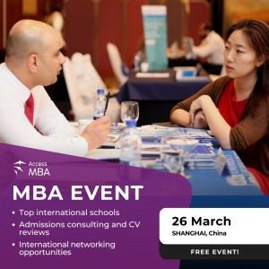 One-to-One MBA event in Shanghai on 26 March for free