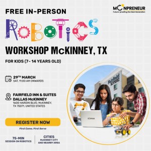 In-person Free Robotics Workshop in McKinney, TX  by Moonpreneur
