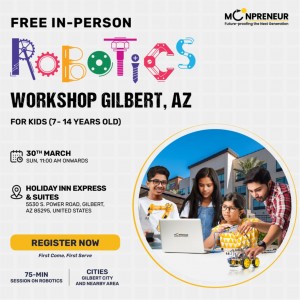 In-person Free Robotics Workshop in Gilbert, AZ by Moonpreneur