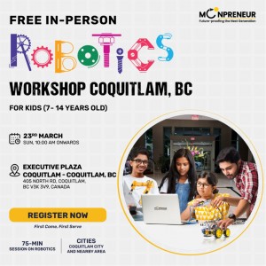 In-person Free Robotics Workshop in Coquitlam, BC by Moonpreneur