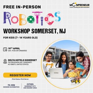 In-person Free Robotics Workshop in Somerset, NJ  by Moonpreneur