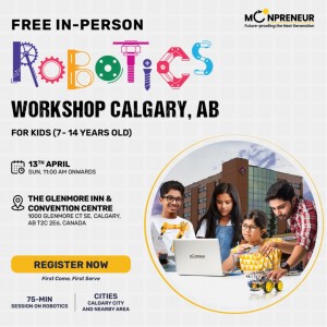 In-person Free Robotics Workshop in Calgary, AB  by Moonpreneur