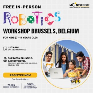 In-person Free Robotics Workshop in Brussels, Belgium by Moonpreneur