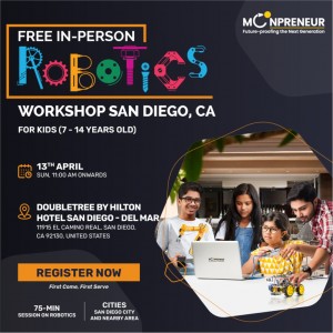  In-person Free Robotics Workshop in San Diego, CA by Moonpreneur
