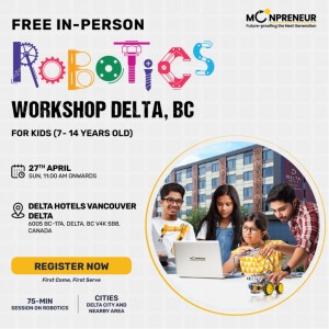  In-person Free Robotics Workshop in Delta, BC by Moonpreneur