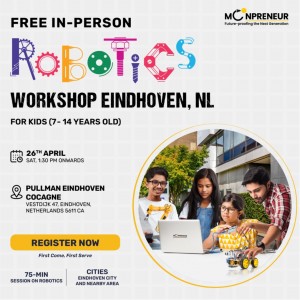  In-person Free Robotics Workshop in Eindhoven, NL by Moonpreneur