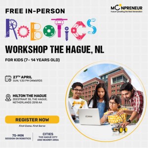  In-person Free Robotics Workshop in The Hague, NL by Moonpreneur