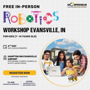  In-person Free Robotics Workshop in Evansville, IN by Moonpreneur