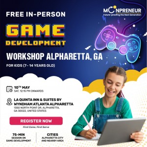 Free Game Development Workshop in Alpharetta, GA  by Moonpreneur