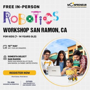 In-person Free Robotics Workshop in San Ramon, CA by Moonpreneur