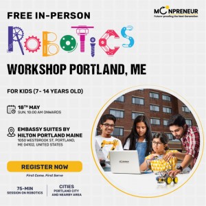  In-person Free Robotics Workshop in Portland, ME  by Moonpreneur