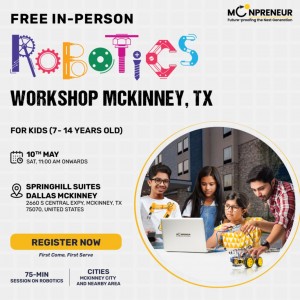  In-person Free Robotics Workshop in McKinney, TX  by Moonpreneur