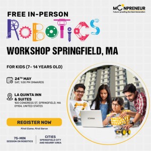 In-person Free Robotics Workshop in Springfield, MA by Moonpreneur