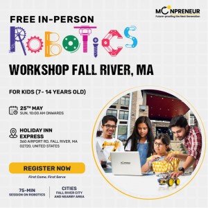  In-person Free Robotics Workshop in Fall River, MA by Moonpreneur