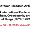 3rd International Conference on Blockchain, Cybersecurity and Internet of Things (BCYIoT 2025)