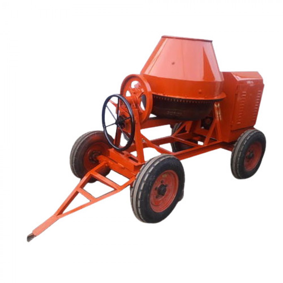 Paint Coated Mild Steel Body Semi Automatic Cement Concrete Mixer For Construction Use