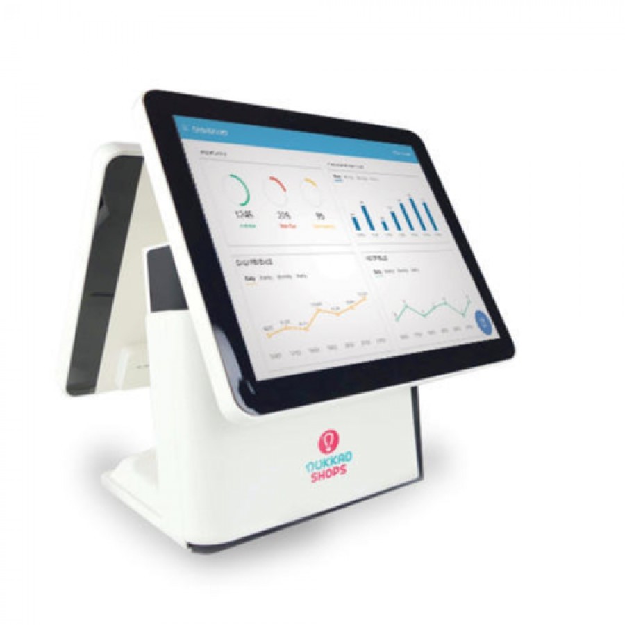 Semi-Automatic Two Faced Displayed Touch Screen Plastic Billing Machine