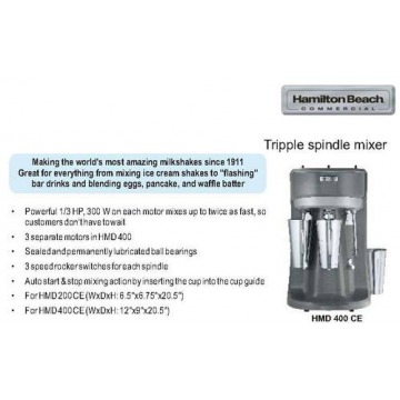 Drink Mixer - Tripple Spindle (Hamilton Beach) HMD 400 CE