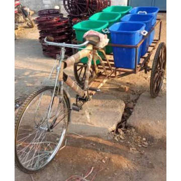 Three Wheeled Garbage Cycle Rickshaw Bin With Six Bucket Frame